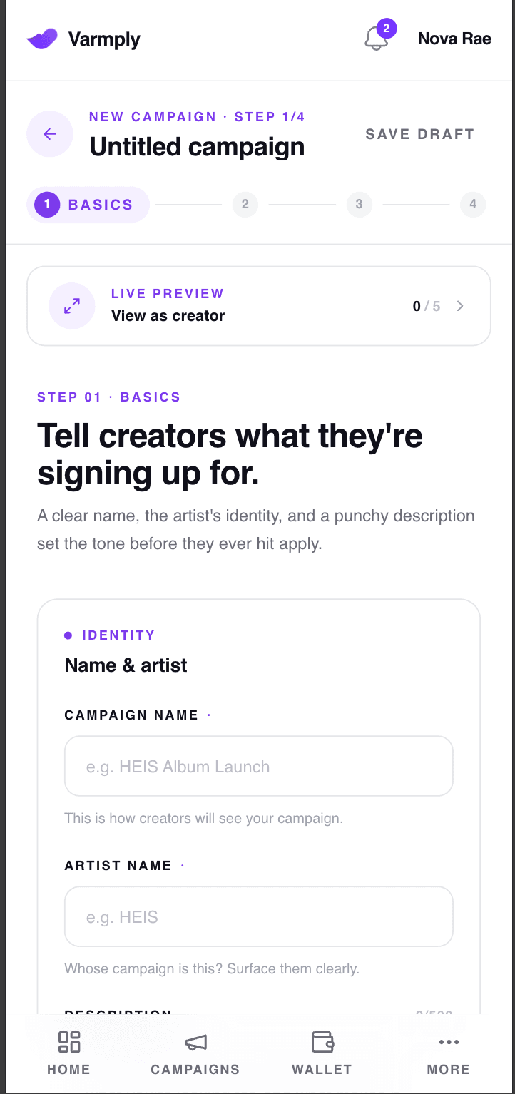 Define your campaign rules